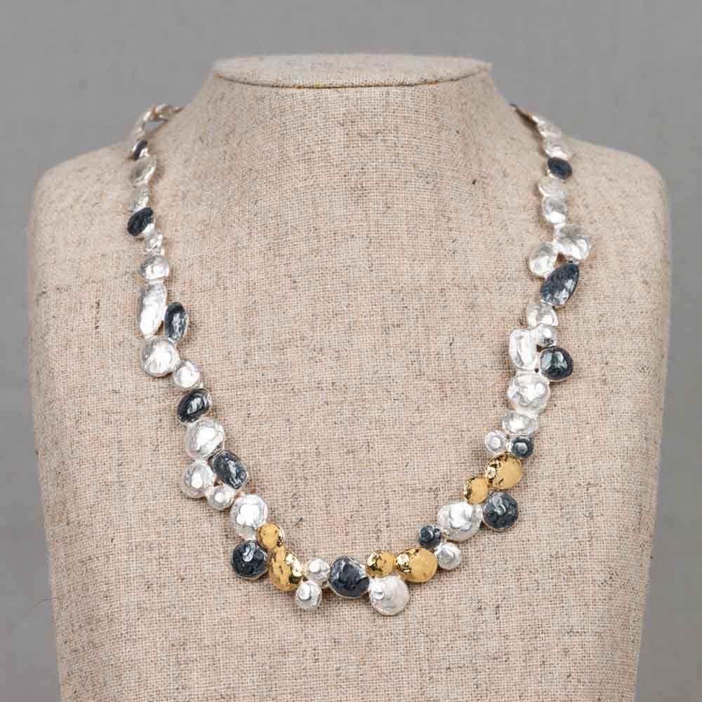 Silberkette, Oxy, vergoldet Marienkäfer 