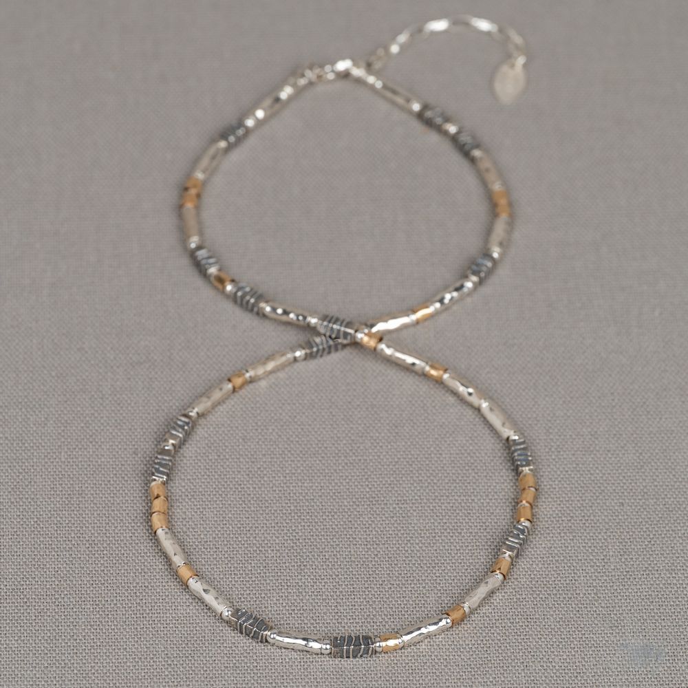 Halskette Tubes Goldfilled + Silber Oxy All Together