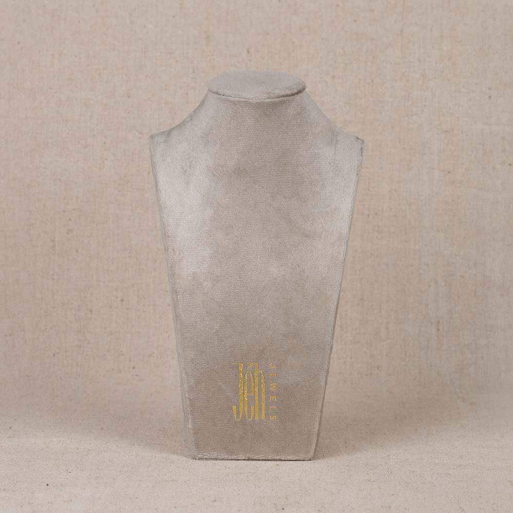 Halskette Hals Samt Grau S