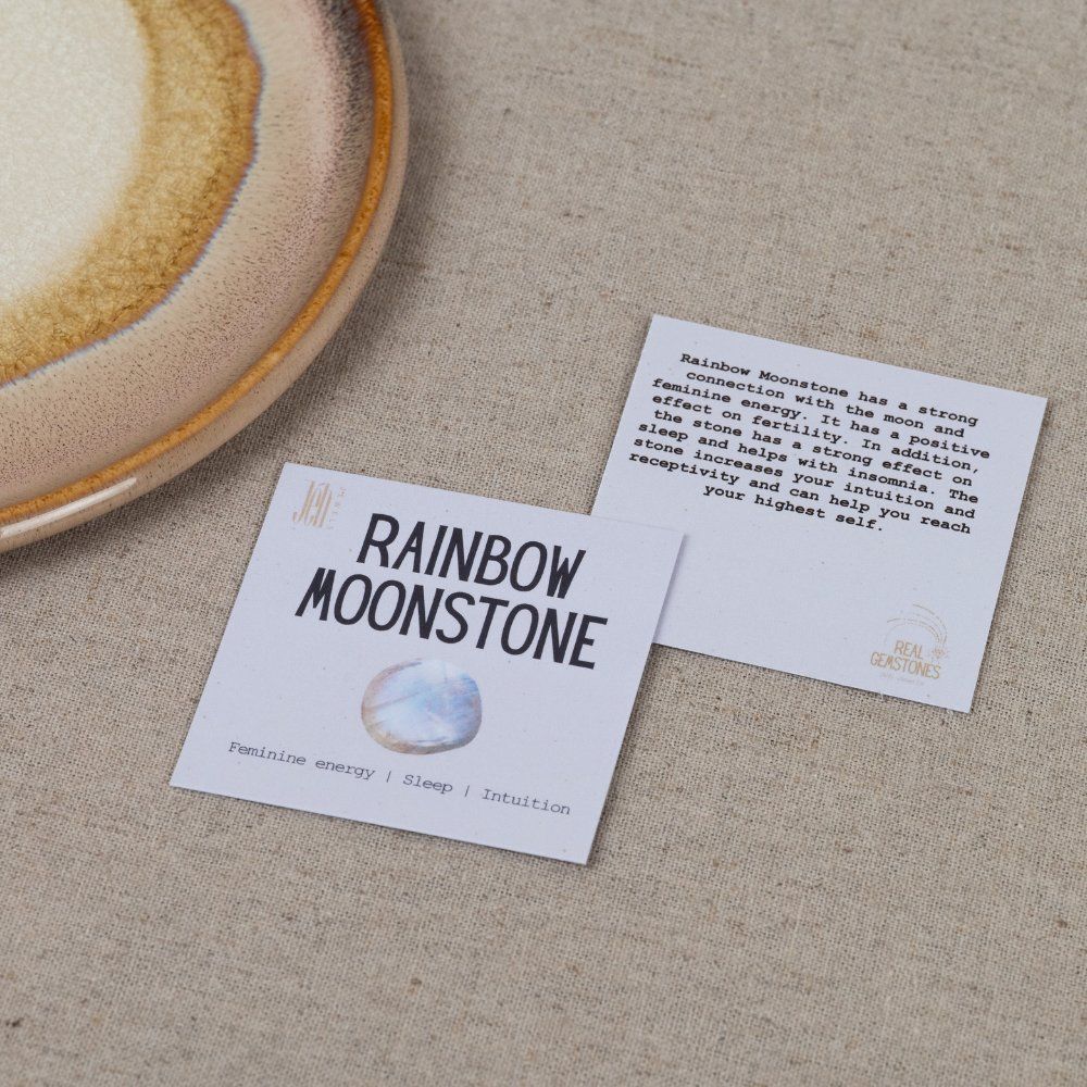 Edelsteinkarten Regenbogenmondstein - 10 Stück