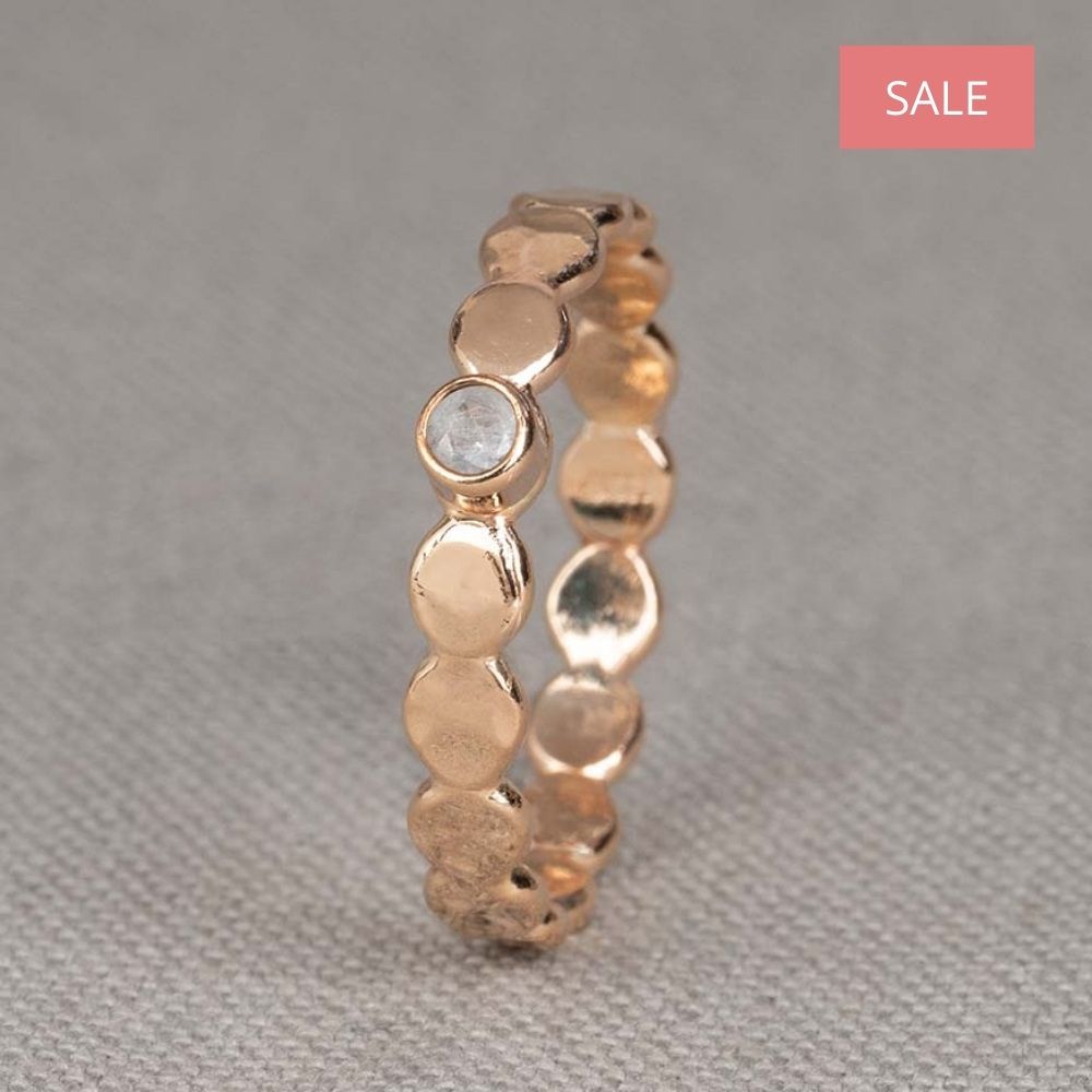 Ring Goldfilled bubbles + Mondstein