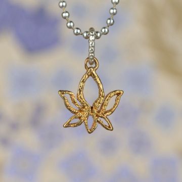 Hanger lotusbloem zilver + Messing