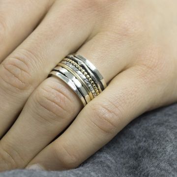 Ring Silber + Goldfilled Verspielt