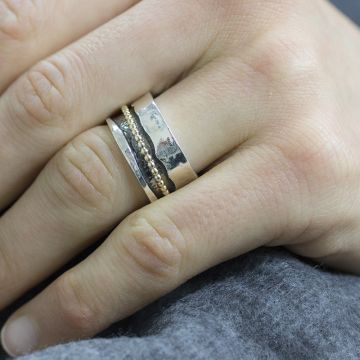 Ring Silber + Goldfilled Sportlich