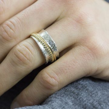 Ring Silber + Goldfilled Chic