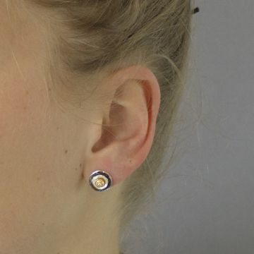 Ohrring Silber Oxy + Weiß