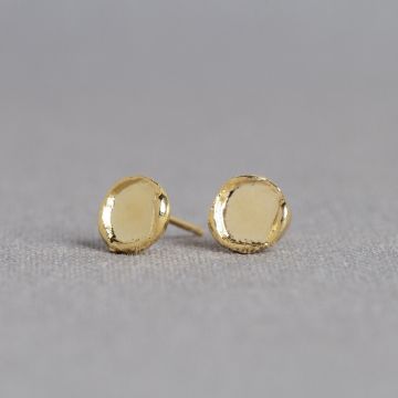 Oorsteker zilver verguld rond