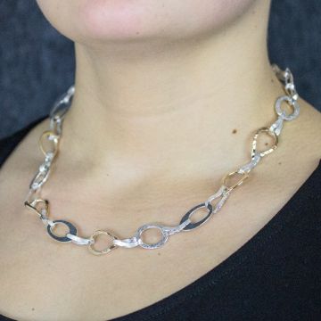 Collier zilver + Goldfilled