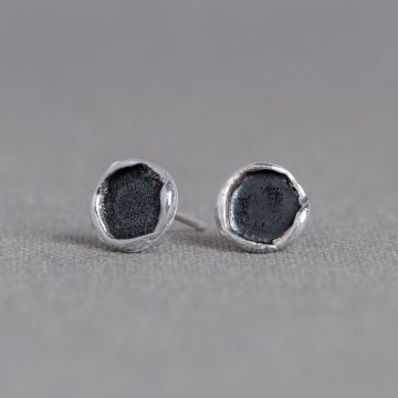 Oorknop rond zilver oxy