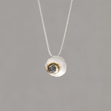 Collier zilver oxy met verguld opgestapeld