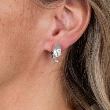 Oorsteker drieluik zilver met oxy 