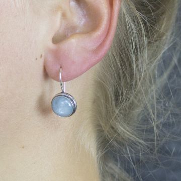 Silver earrings with aquamarine
