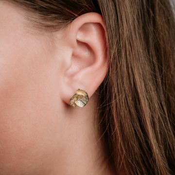 POPPY | Stud earrings G14K + 0.034CT I1/HI