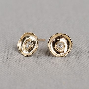 ROUNDISH | Oorsteker donut G14K + 0.034CT I1/HI 