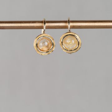 CURLY GEMSTONES | Oorhanger 14 karaat + Gold Rutiel
