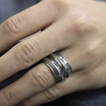 Ring Silber Oxy Harmonika