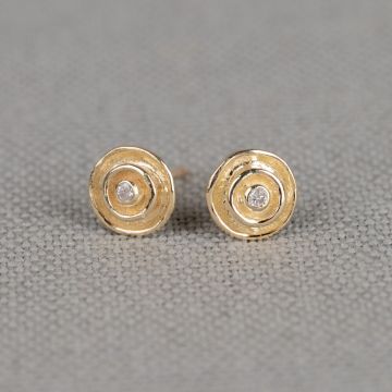 ROUNDISH | Oorsteker G14K + 0.034CT I1/HI