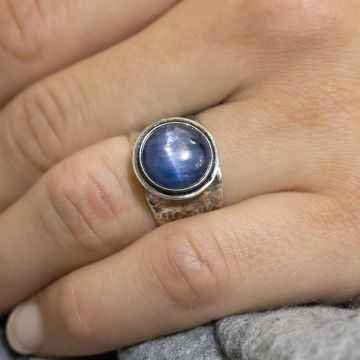 Ring Silber Oxy mit Kyanit