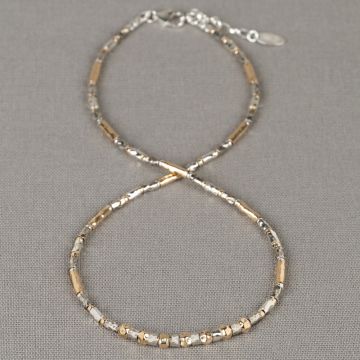 Collier buisjes zilver oxy + Goldfilled 