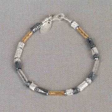 Armband zilver oxy + Goldfilled