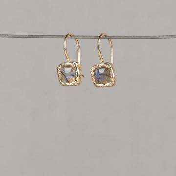 Oorhangers zilver verguld met Labradoriet