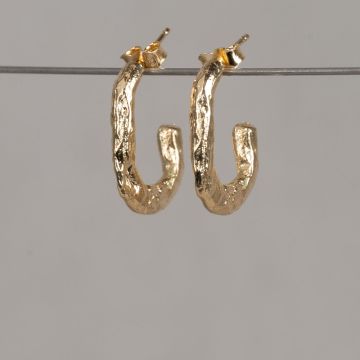 Oorstekers zilver verguld lus groot