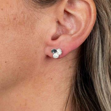 Silver earrings with 3-leaf clover