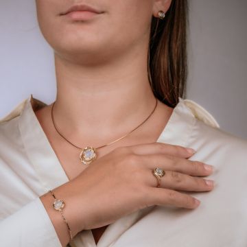 CURLY GEMSTONES | Ring G14K Curl mit Regenbogenmondstein