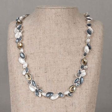 Collier blaadjes met Labradotiet