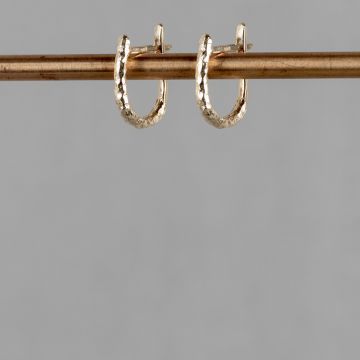 HOOPS | Oorbel lus G14K gehamerd
