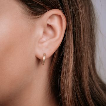 HOOPS | Ohrring 14 karat gold  mit Textur klein