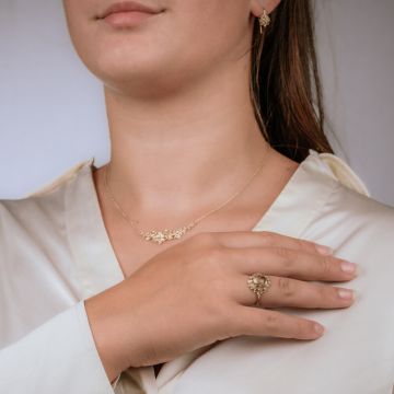 BLOSSOM GEMSTONES| Ring 14 Karat Goldblüte + Gold Rutil