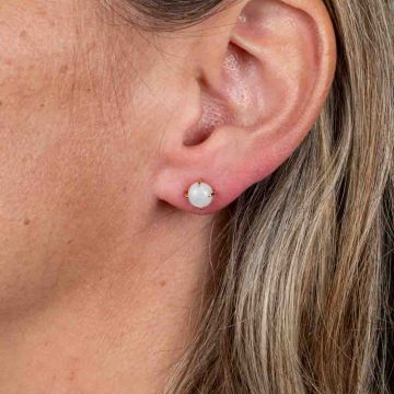 Earring Rose with Moonstone