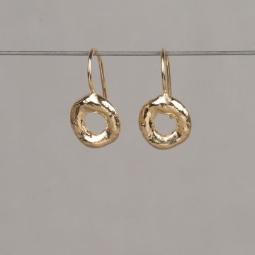 Oorhanger donut zilver verguld