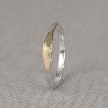 Ring zilver + 9 karaat schotsje