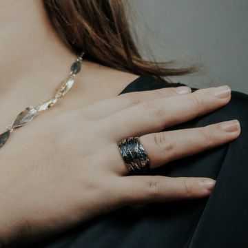 Ring gewickelter silberner Oxy