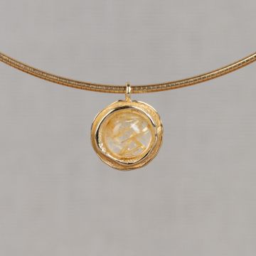 CURLY GEMSTONES | Hanger G14K Cirkel + Rutiel