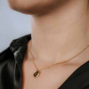 CURLY GEMSTONES | Hanger G14K Cirkel + Labradoriet