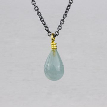 Collier zilver oxy + Aquamarijn