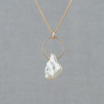 Collier zilver verguld + Pretty Perfect Pearl