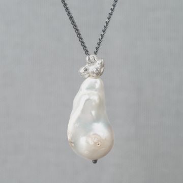 Collier zilver oxy + Pretty Perfect Pearl