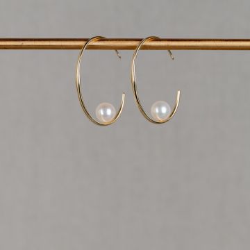 PEARLS | Oorhaak G14K creatief + Parel