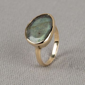 ROCKY | Ring G14K rock Labradoriet