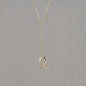 ROCKY | Collier G14K - Y + Gold Rutiel + dia 0.01 ct