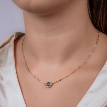 CURLY GEMSTONES | Halskette Labradorit 14 Karat Gold