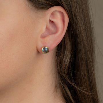 Ohrstecker Silber vergoldet + Labradorit