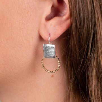 Silver earrings + Goldfilled circle