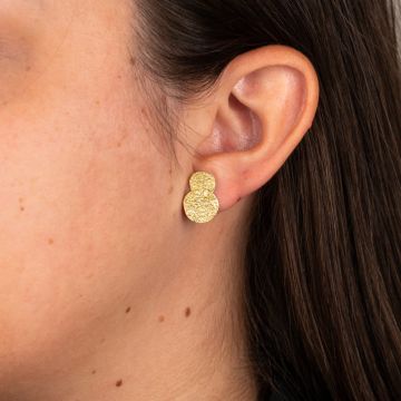 Ear stud clouds silver gold plated