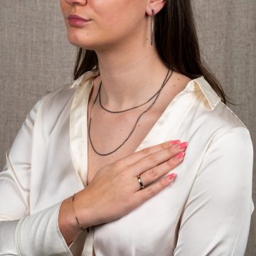 BLACK DOTS | Halskette Doppelkette G14K