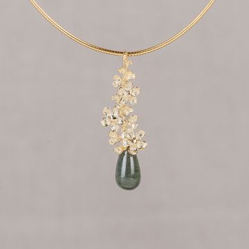 BLOSSOM | Hanger G14K + Labradoriet Blossom